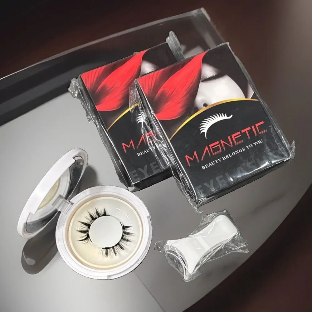 Magnetic Eyelashes with Applicator 3D Natural Look Reusable False Lashes(2 Pack